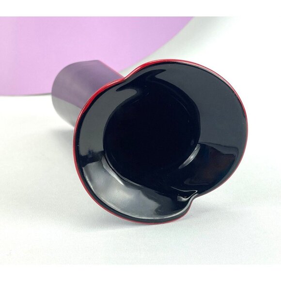 Vintage 80s minimalist vase, Toyo Algar Art Deco Revival, black red ceramic - Picture 8 of 10